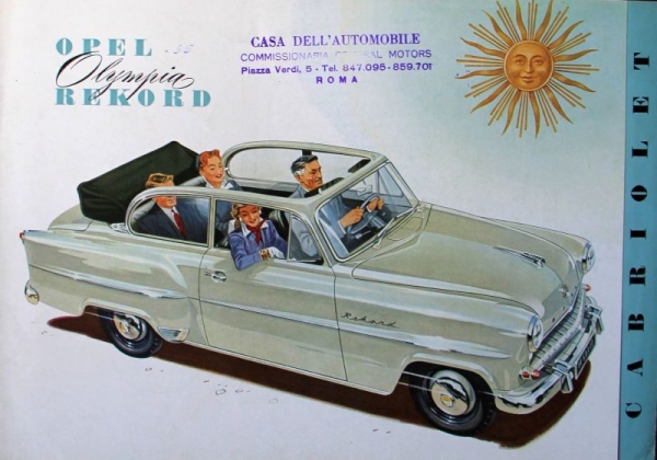 Opel Olympia Rekord Cabriolet Modelprogram 1953 Carbrochure (7479)